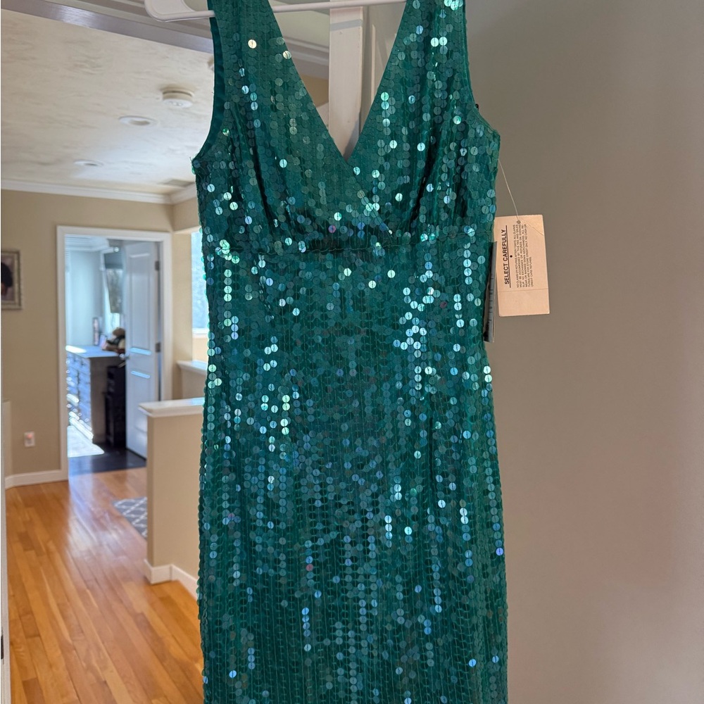 Scarlett Nite Green Sequin Sheath Mini Dress